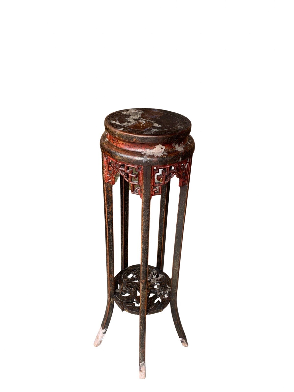 Chinese Antique Carved  Pedestal Table Без бренда