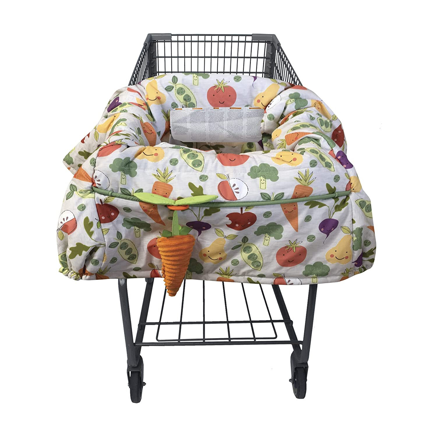 Shopping Cart and High Chair Cover, Multi-Color Farmers Market Veggies with Toy Boppy Does not apply