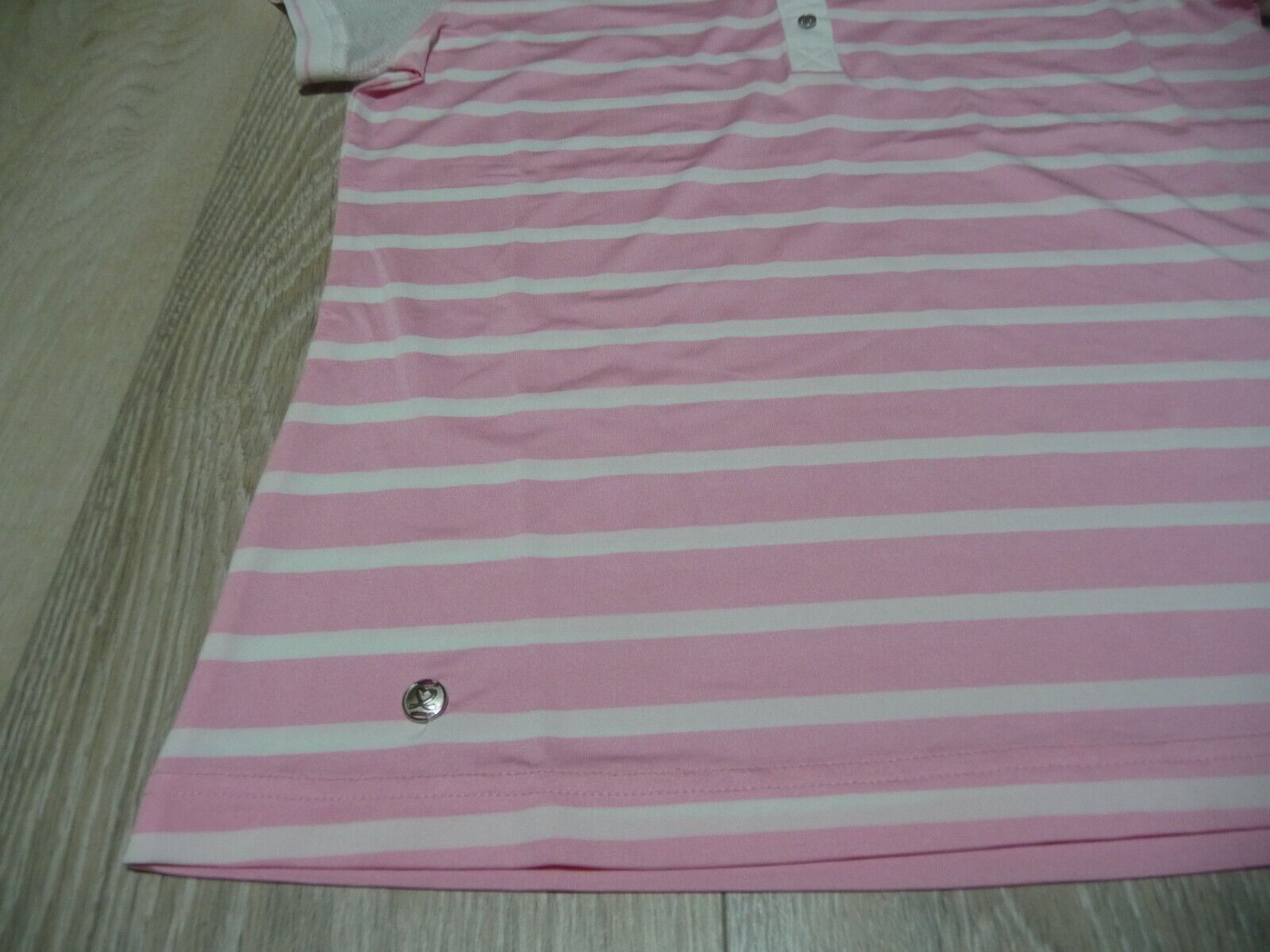 Daily Sports Women's Golf Polo Shirt NWT Size S Pink- White Braves Short Sleeve Daily Sports Daily Sports - фотография #5