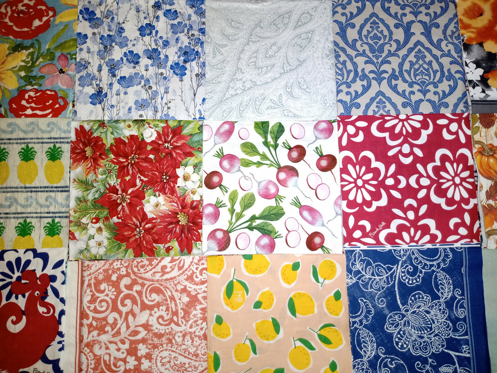 38 FLORAL & NATURE ALL OVER PATTERNS ~ LOT SET MIXED Paper Napkins ~ Decoupage Без бренда - фотография #2