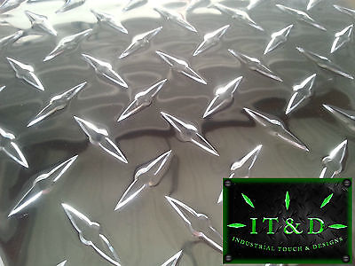 Diamond Plate Tread Brite Aluminum 24" x 48" 3003 .063 16 Gauge Chrome Polish Aluminum Does Not Apply