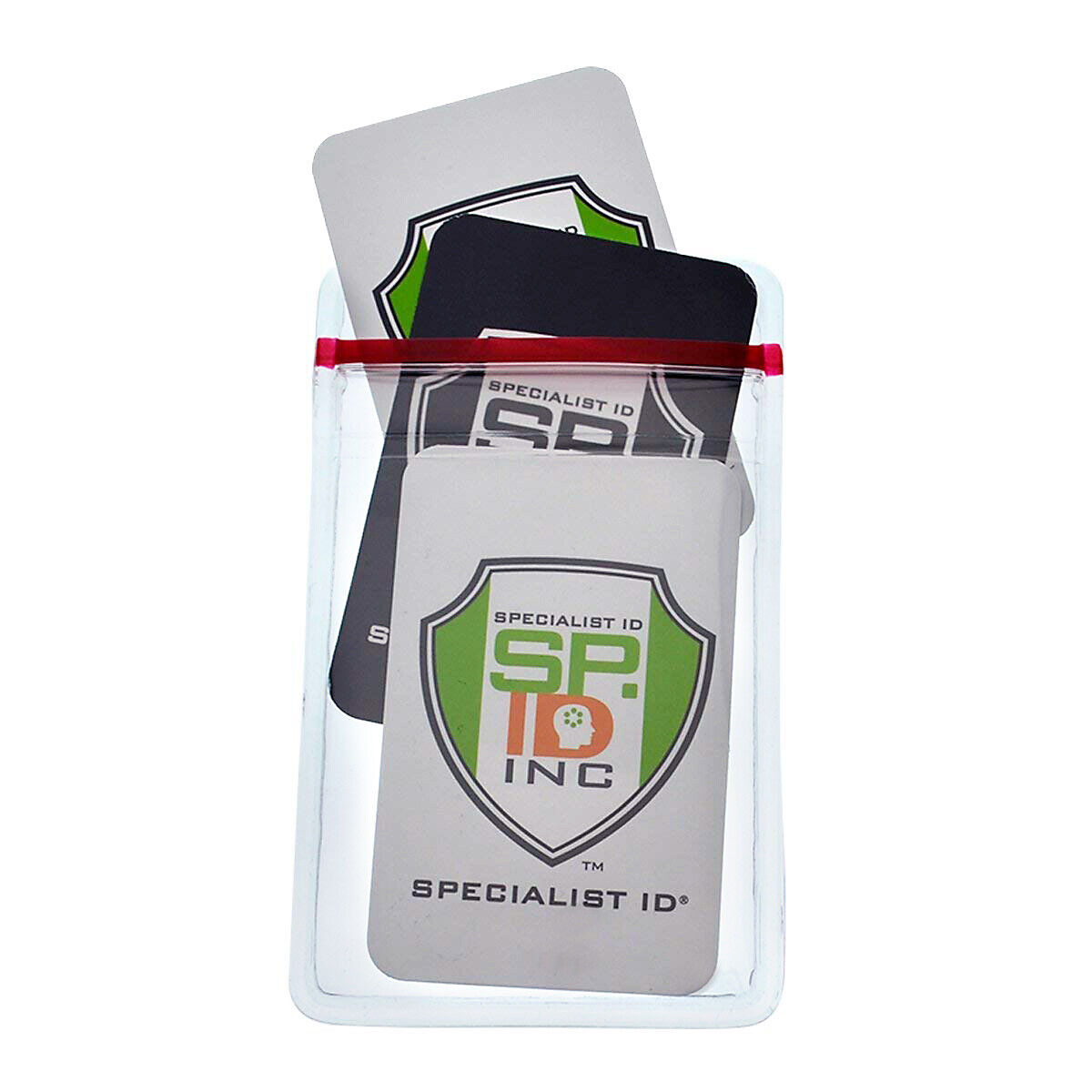 5 Pack - Heavy Duty Vertical Resealable Vinyl ID Badge Holders w Waterproof Zip Specialist ID SPID-1340 - фотография #4