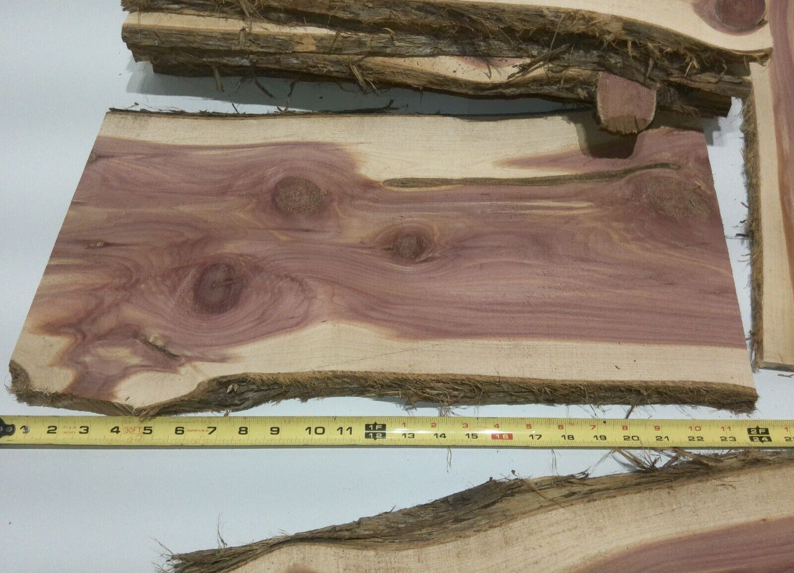 1 Milled Kiln Dried Eastern Red Cedar Lumber SLAB 24" X 8-12" X 1/2" RARE Our Wood Shop - фотография #9