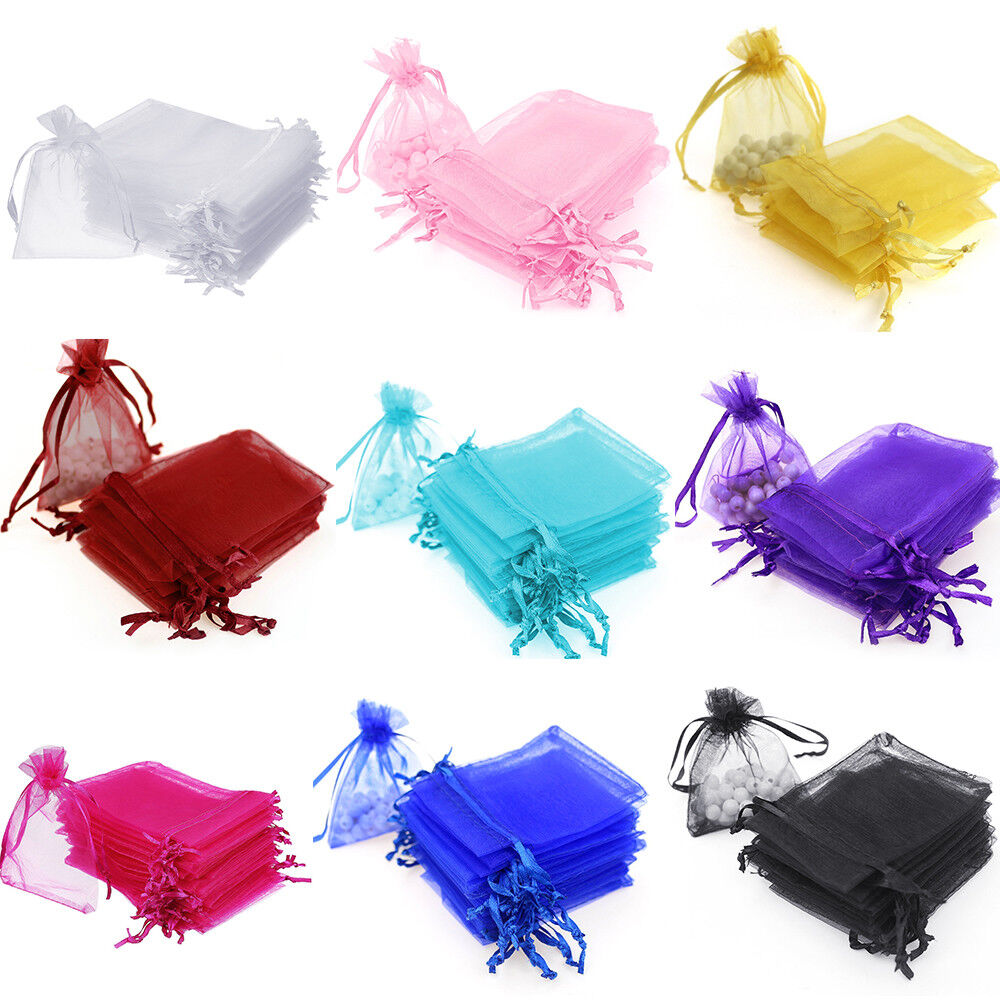 200pcs Sheer Drawstring Organza Jewelry Pouches Wedding Party Favor Gift Bags Unbranded/Generic Does Not Apply