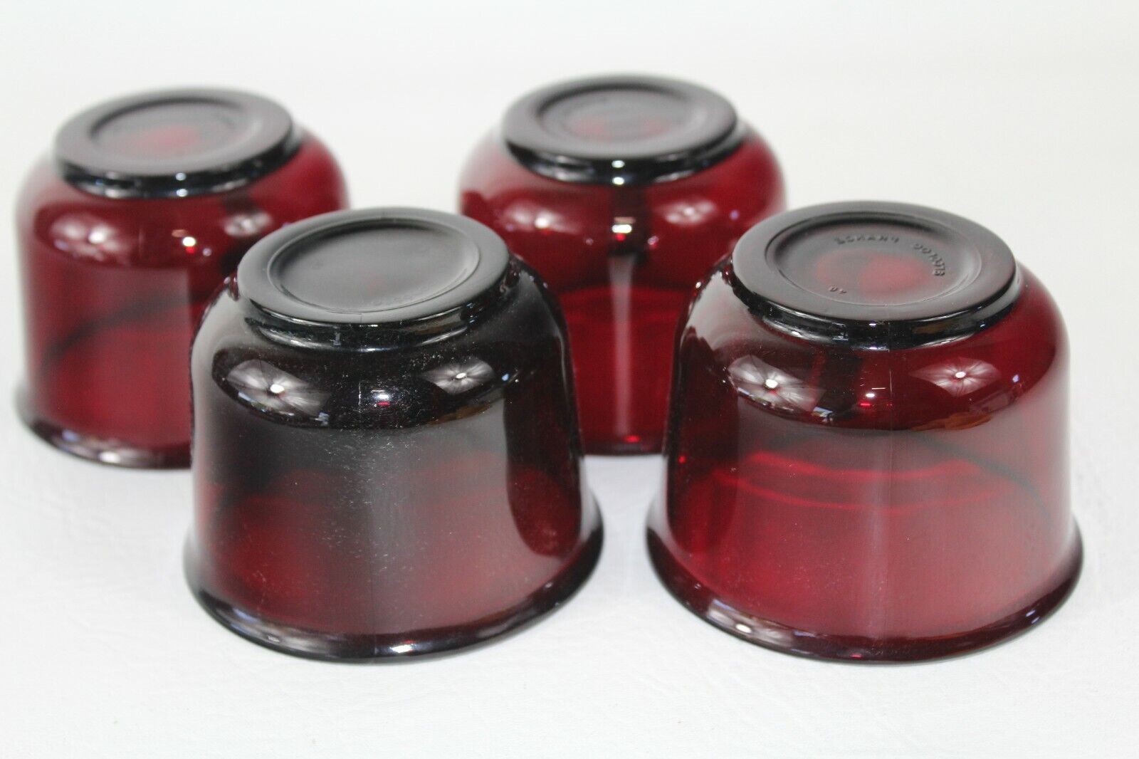 Vintage Arcoroc Ruby Red Coffee Tea Cups Made in France 3" Tall Set of 4  Arcoroc - фотография #6