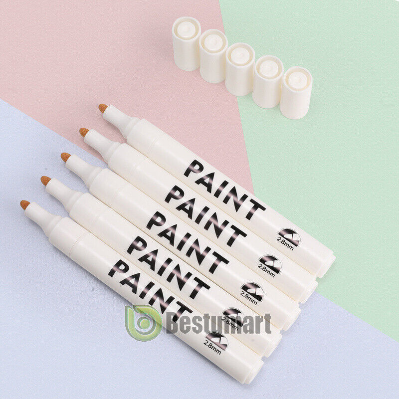 10xUniversal White Paint Pens Marker Waterproof Permanent Car Tire Rubber Letter Unbranded Does Not Apply - фотография #8