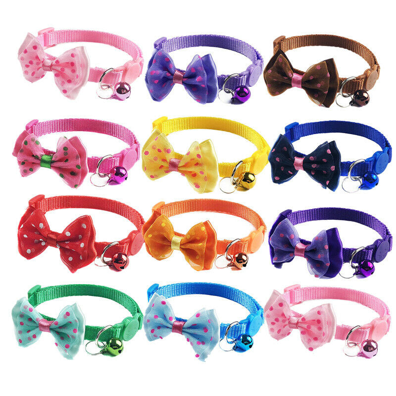 Lot of 12x Safety Cat Kitten Collar Cute Quick Release Bell Adjustable Necklace Unbranded