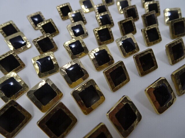 Vintage Faux Rhinestone Gold Border Square Shank Button 12mm Lot of 4 AA85 Unbranded Does Not Apply - фотография #2