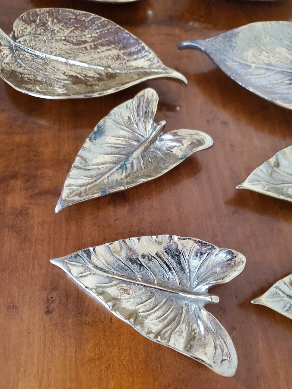LOT of 13 Virginia Metalcrafters Leaves Trinket Dishes CW 3-27, 3-33 and 3-35 Без бренда - фотография #14