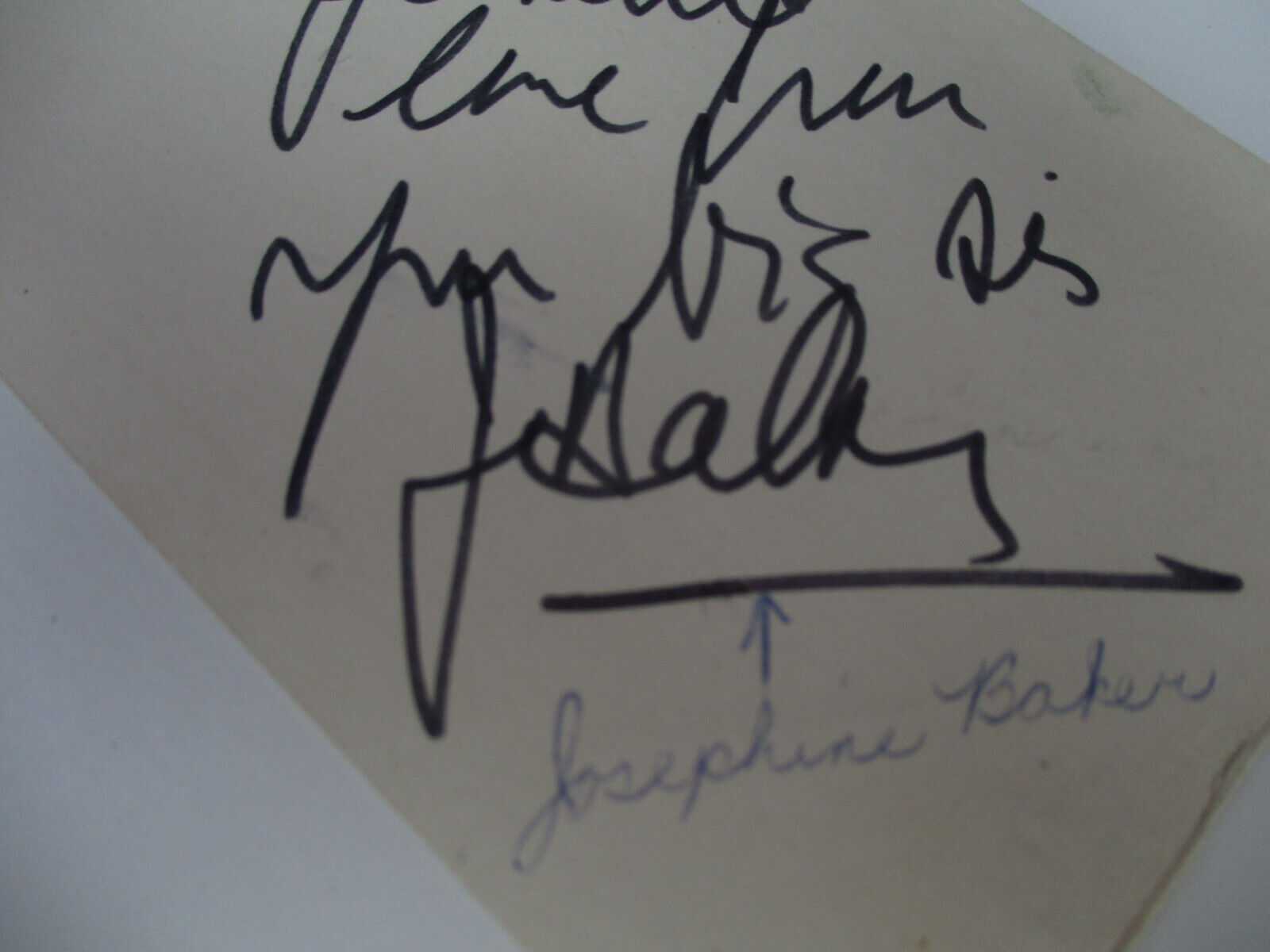 Josephine Baker Signed Lot REAL AUTOGRAPH Black Americana Performer Cabaret Jazz Без бренда - фотография #4