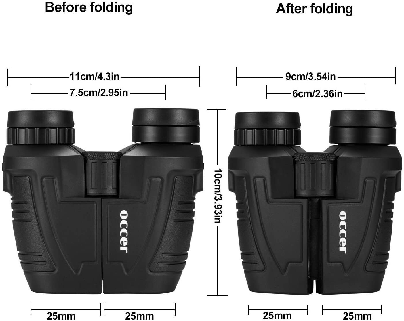 occer 12x25 Compact Binoculars with Clear Low Light Vision, Large Eyepiece Water Unbranded Does Not Apply - фотография #8