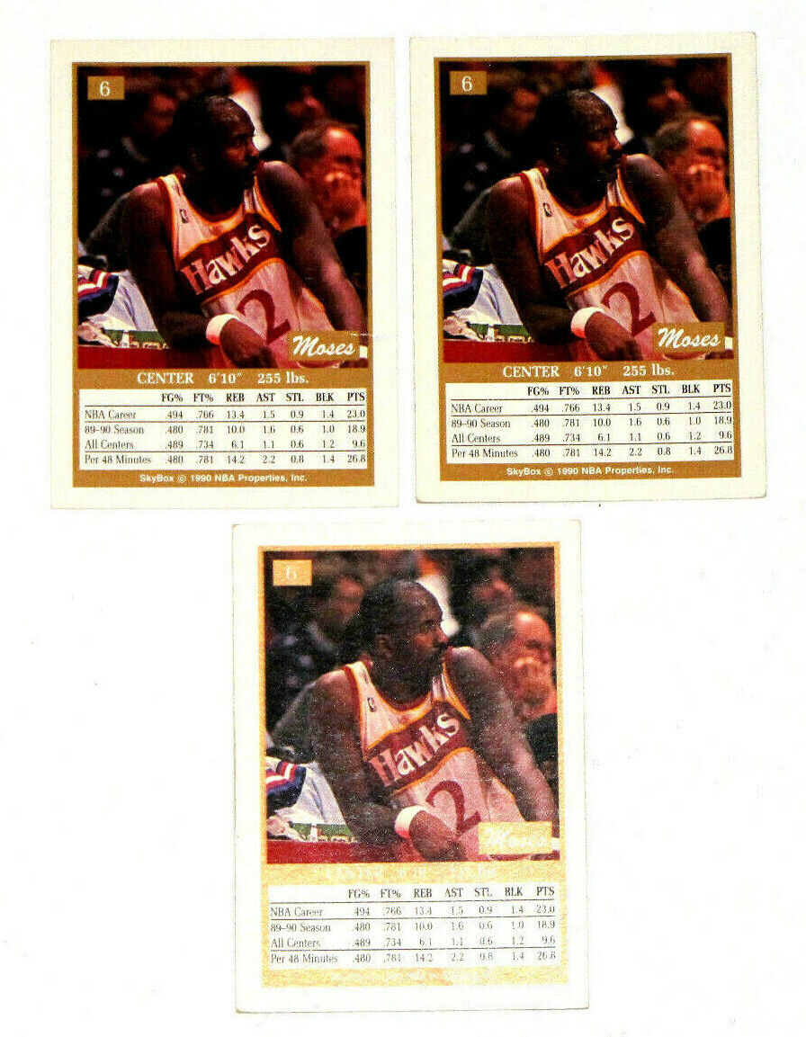 Lot Of 3 1990-91 SkyBox Moses Malone Basketball Card # 6  Без бренда - фотография #3