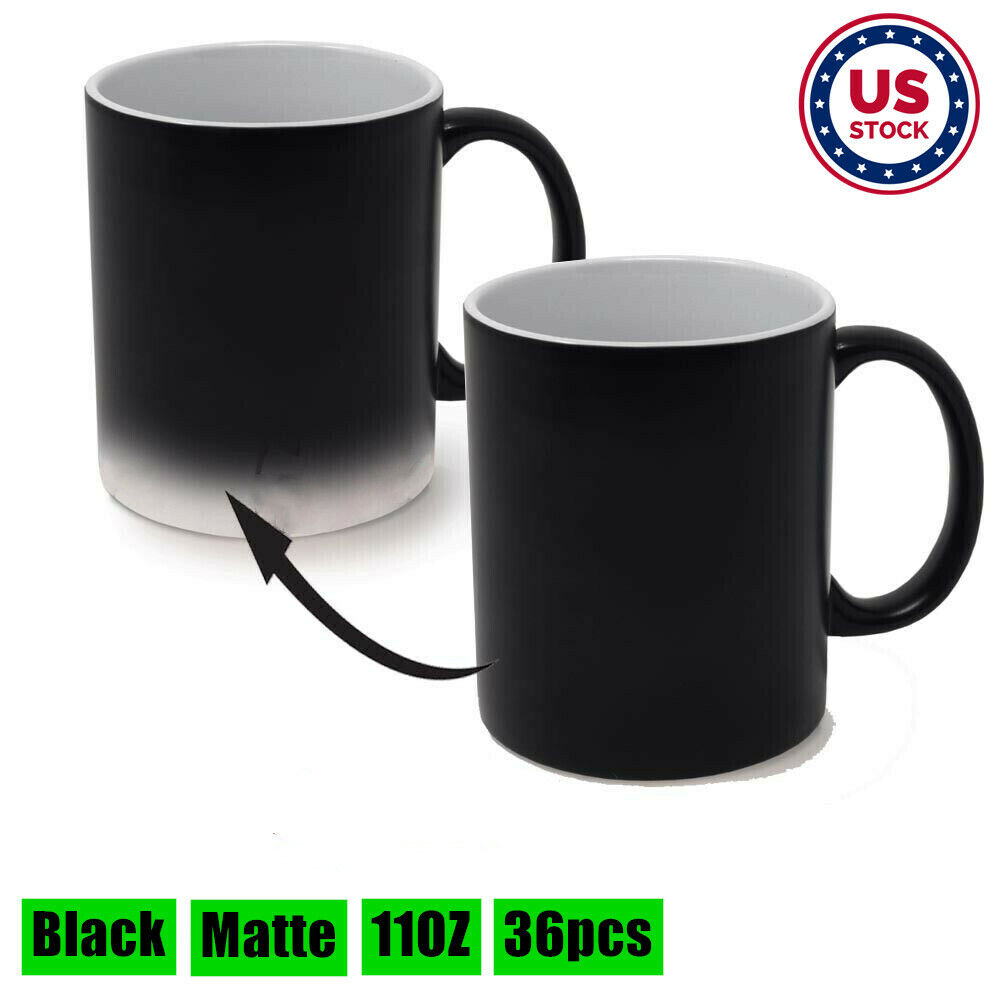 US Stock 36pcs Matte Magic Cup 11OZ Blank Sublimation Full Color Changing Mugs QOMOLANGMA 0163002862300