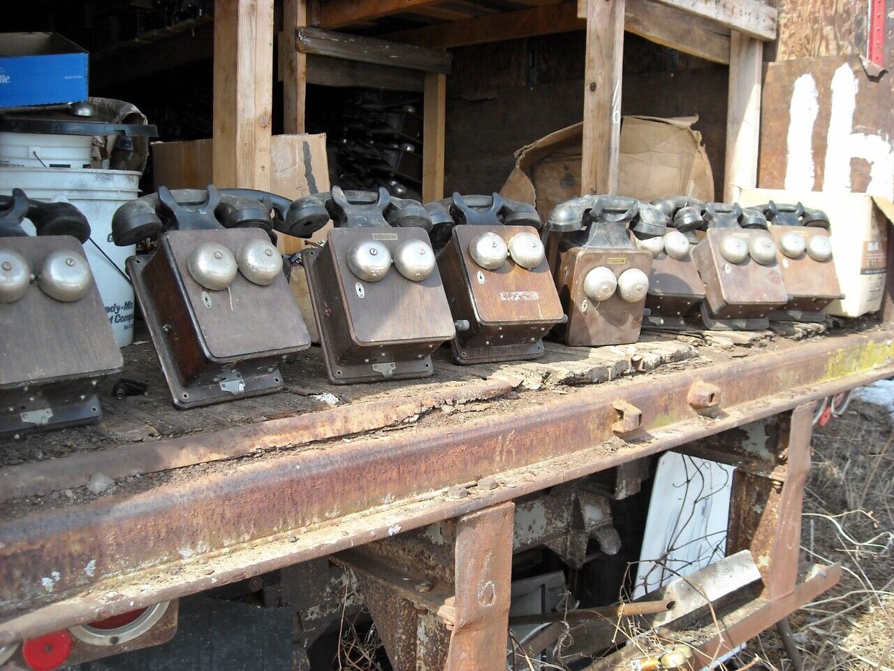One Thousand Four Hundred or "1400" Old Oak Crank Wall Phones with Generator  Unknown - фотография #3