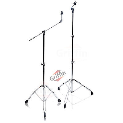 GRIFFIN Cymbal Boom Stand PACK - Straight Drum Hardware Percussion Holder Mount Griffin LG-PK B80 C80