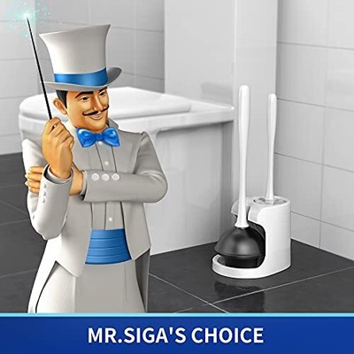  Toilet Plunger and Bowl Brush Combo for Bathroom Cleaning, White, 1 Set  Does not apply Does Not Apply - фотография #2