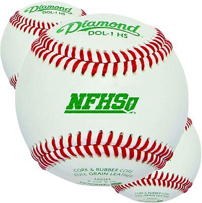 Diamond Baseballs Leather DOL-1 HS 3 Dozen Case High School NFHS Diamond Sports DOL-1 HS