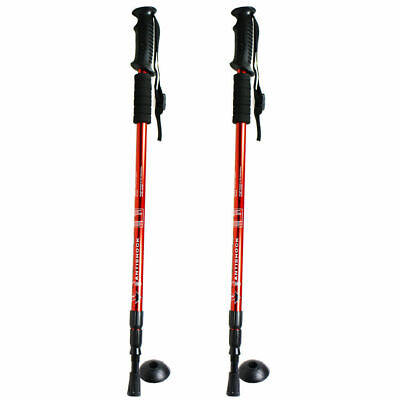 2 PCS Trekking Walking Hiking Sticks Anti-shock Adjustable Alpenstock Poles Red WestLake WL-HSB