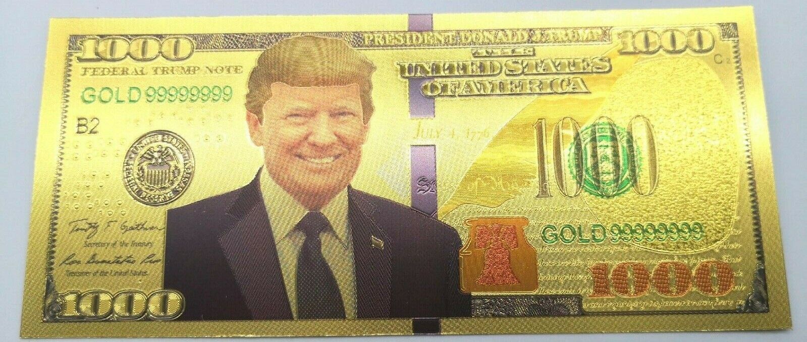 50 PCS President Donald Trump $1000 Gold-Plated Collectible Money Novelty US Без бренда - фотография #2