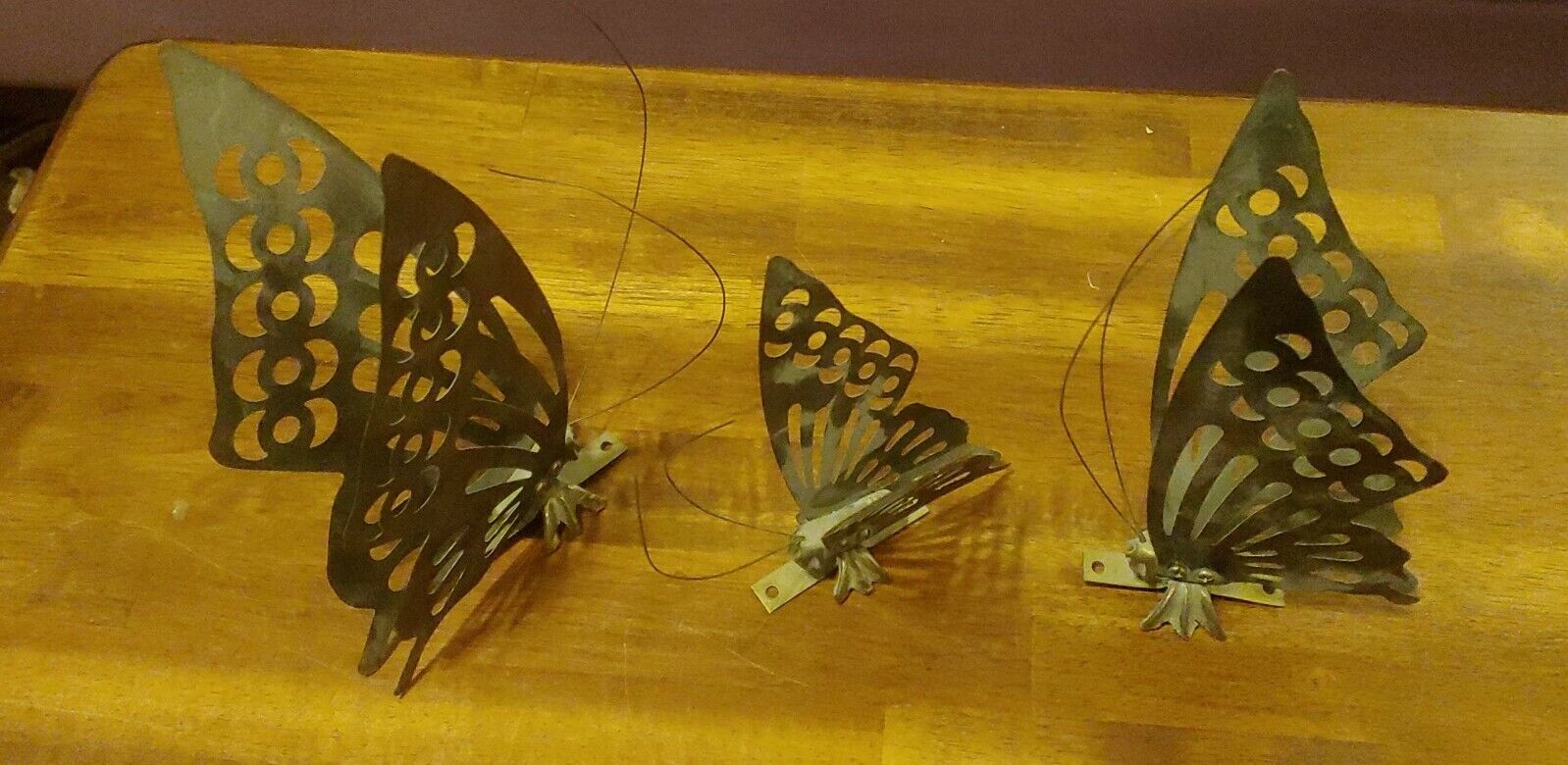 Set of 3 Metal Butterflies 3D Wall Mounted Butterfly Great Shadow Cast. Без бренда - фотография #2