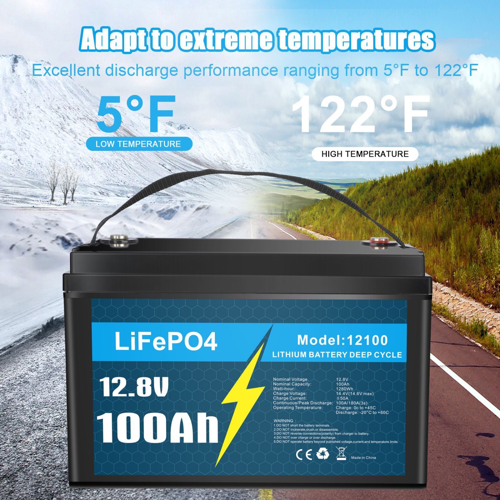 4 Pack LiFePO4 Lithium 12V 100Ah Battery for RV Marine Solar with 100A BMS Unbranded Does not apply - фотография #7