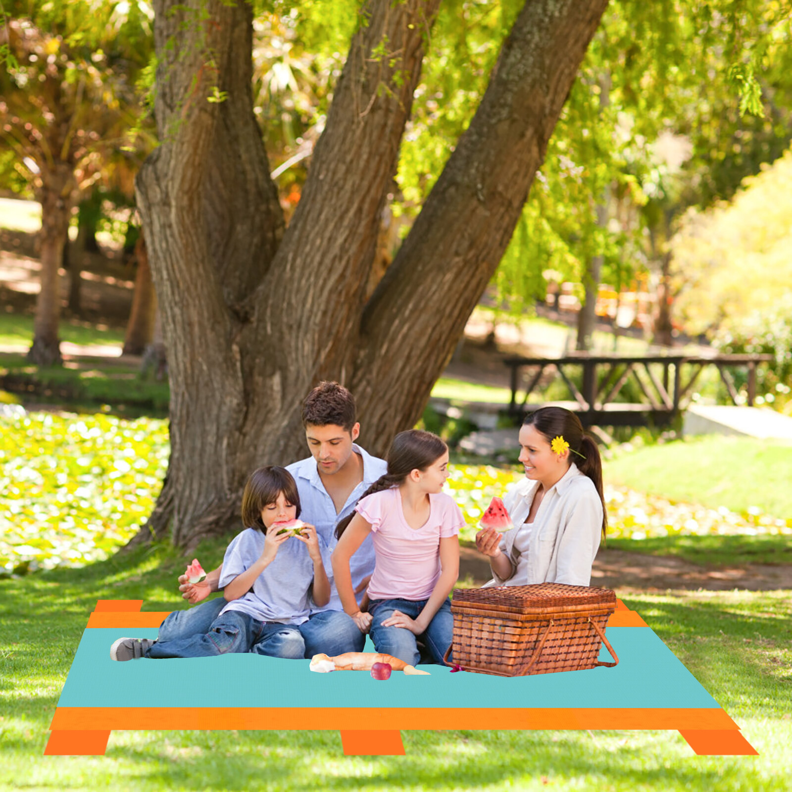 Beach Mat Picnic Pad 108x85" Outdoor Waterproof Pocket Sandproof Camping Travel VECELO - фотография #8
