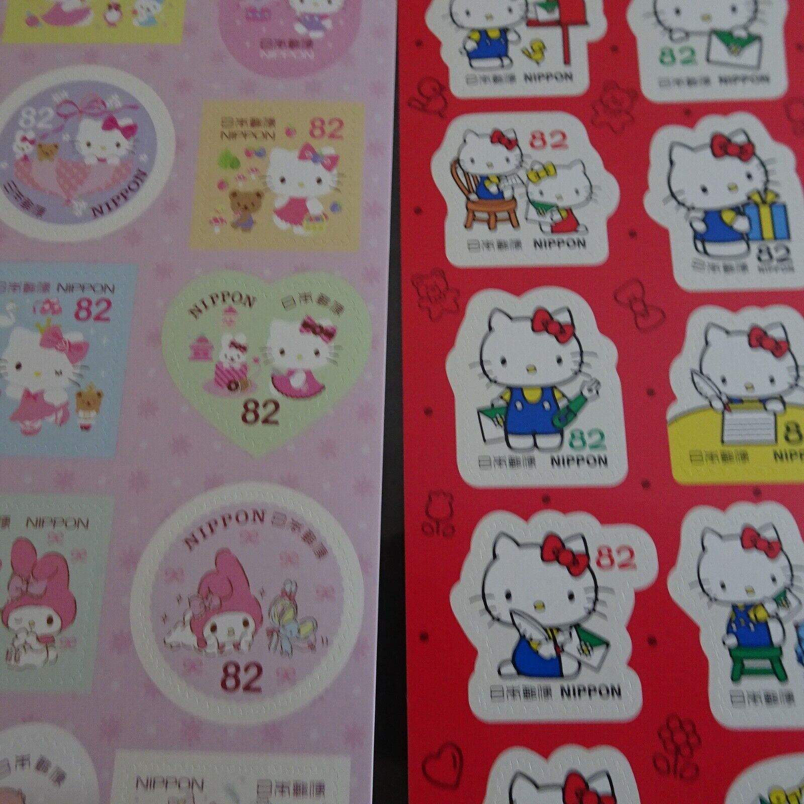 Hello KITTY KIKI LALA MY MELODY Sanrio Seal Stamp Full Sheet 82 JPY x10 Lot of 2 Без бренда - фотография #7