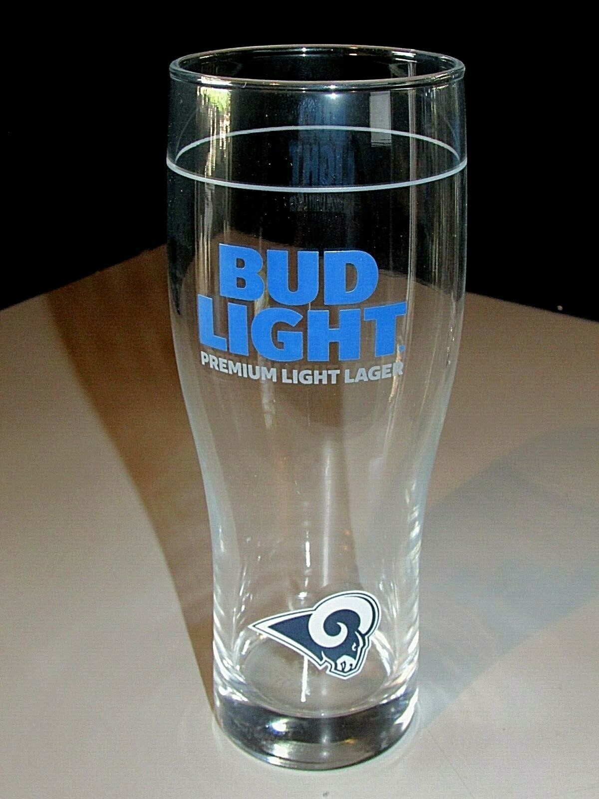 (2) NEW Rams Football NFL Bud Light Beer Pint Glass 16 oz  Man Cave Bar Lot Bud Light - фотография #3