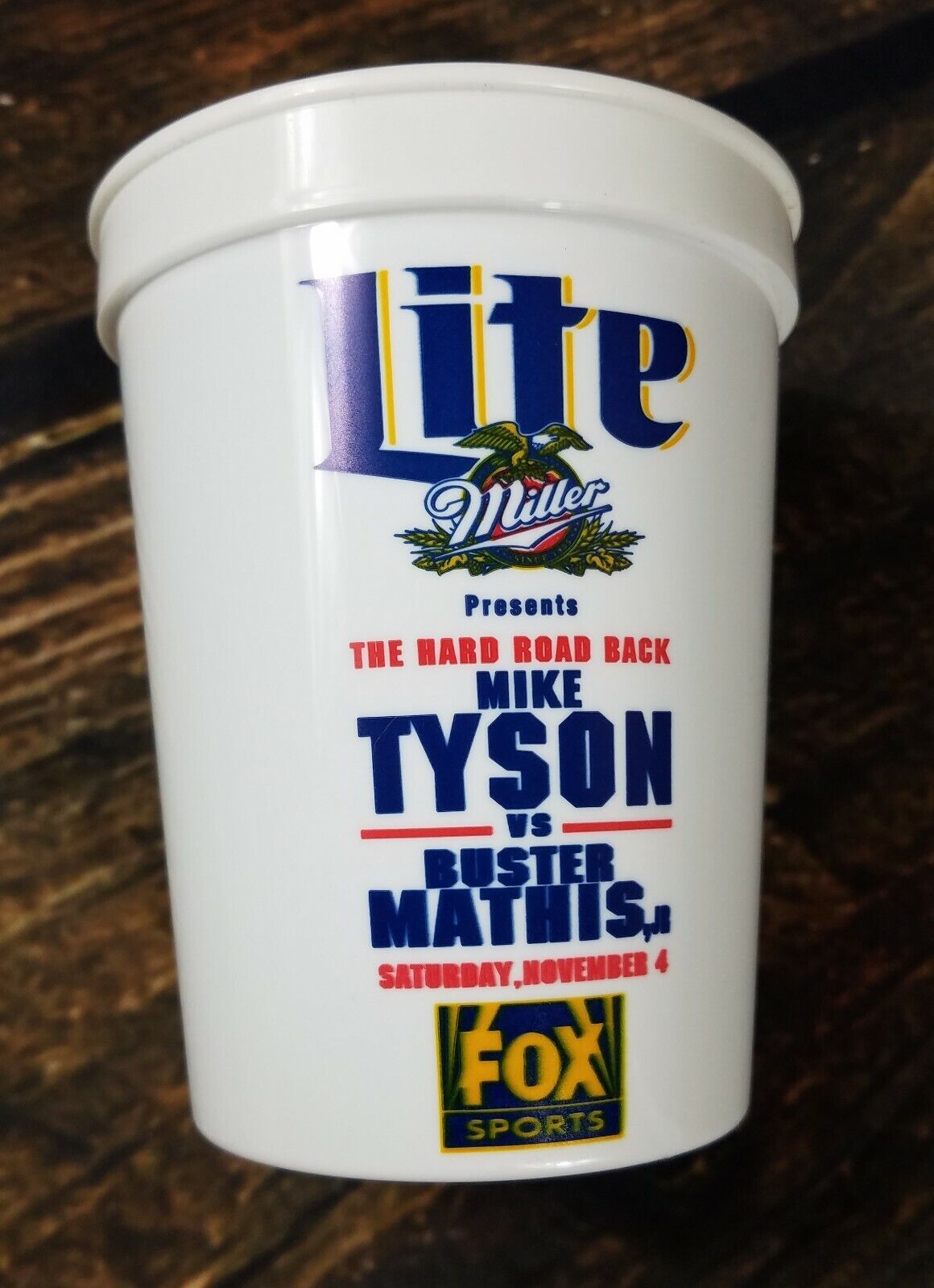 Mike Tyson Event Cups Buster Mathis Jr MGM Grand Miller Lite USA Lot 2 Vintage Louisiana Plastics - фотография #2
