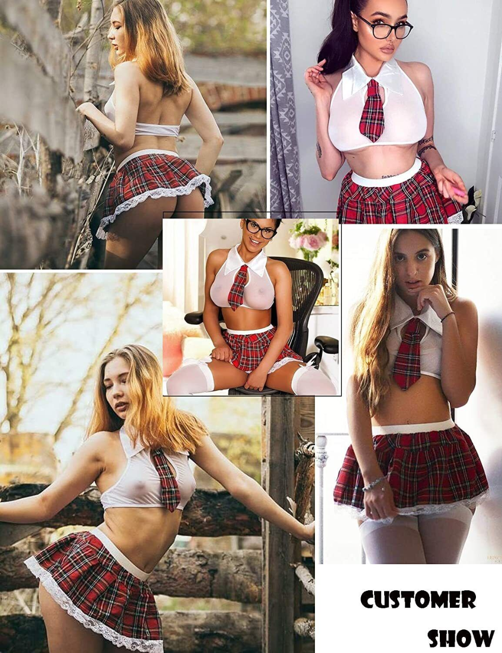 Women Sexy Lingerie School Girl Uniform Costume Outfit Mini Skirt Roleplay Sets Unbranded Does Not Apply - фотография #3