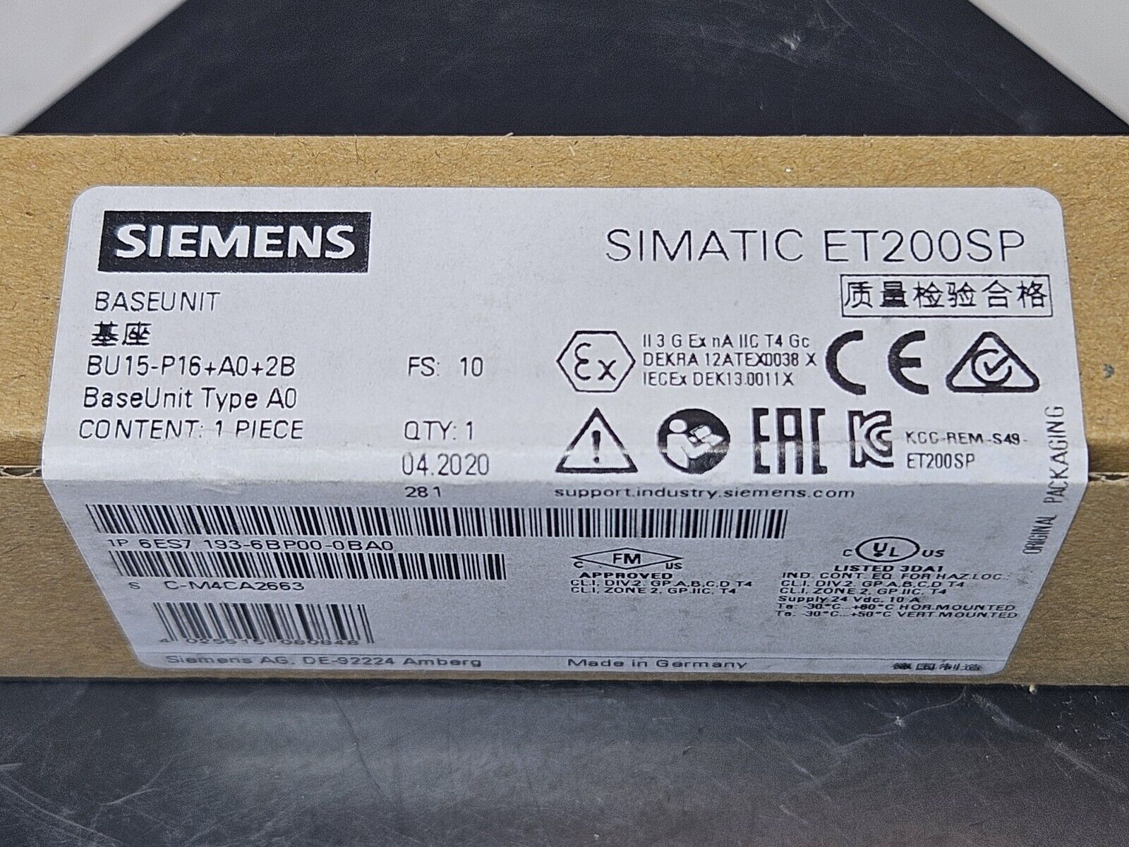 NEW SIEMENS Simatic 6ES7193-6BP00-0BA0 / 6ES7 193-6BP00-0BA0 ET200SP FAST SHIP!! Siemens does not apply - фотография #3