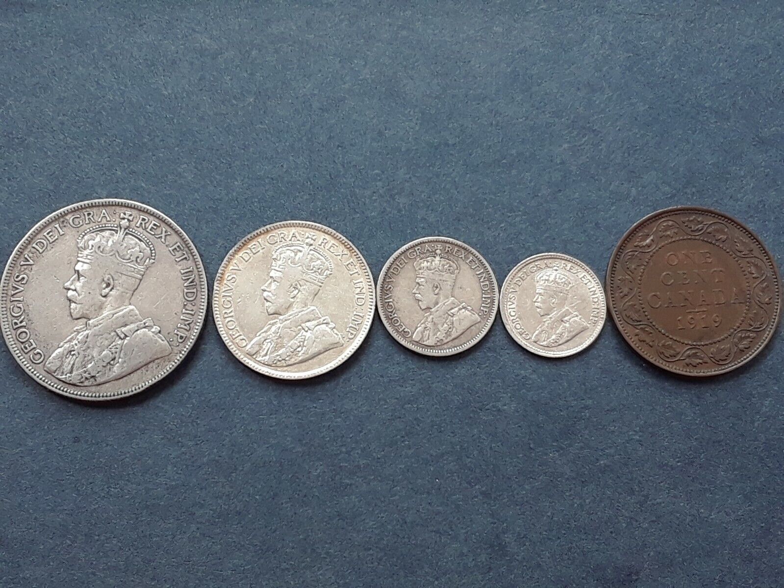 Canada 1919 coin set George V  50c, 25c, 10c, 5c, 1c Без бренда - фотография #2