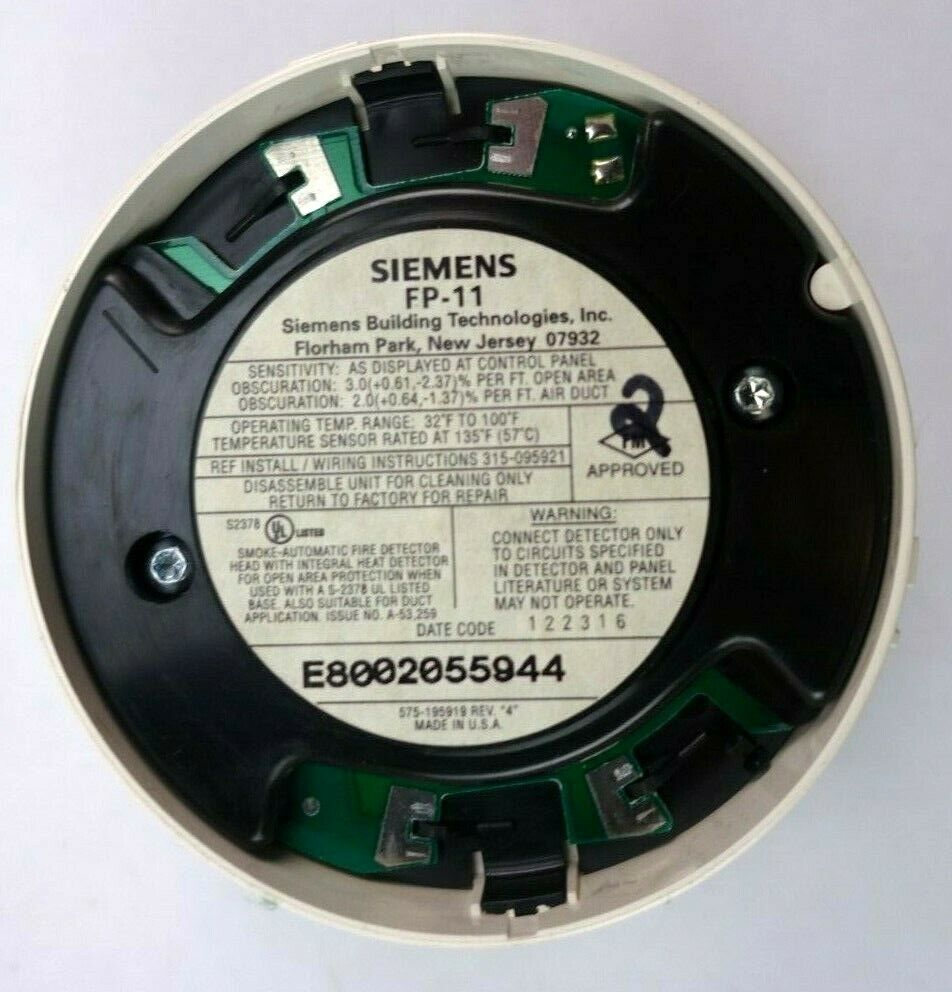 Siemens FP-11 Fire Alarm Addressable Smoke Detectors (Lot of 5) Siemens FP-11 - фотография #4
