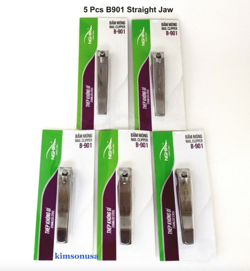 5 Pcs Nghia Professional Stainless Steel Clippers B-901 Straight Edge. Balli