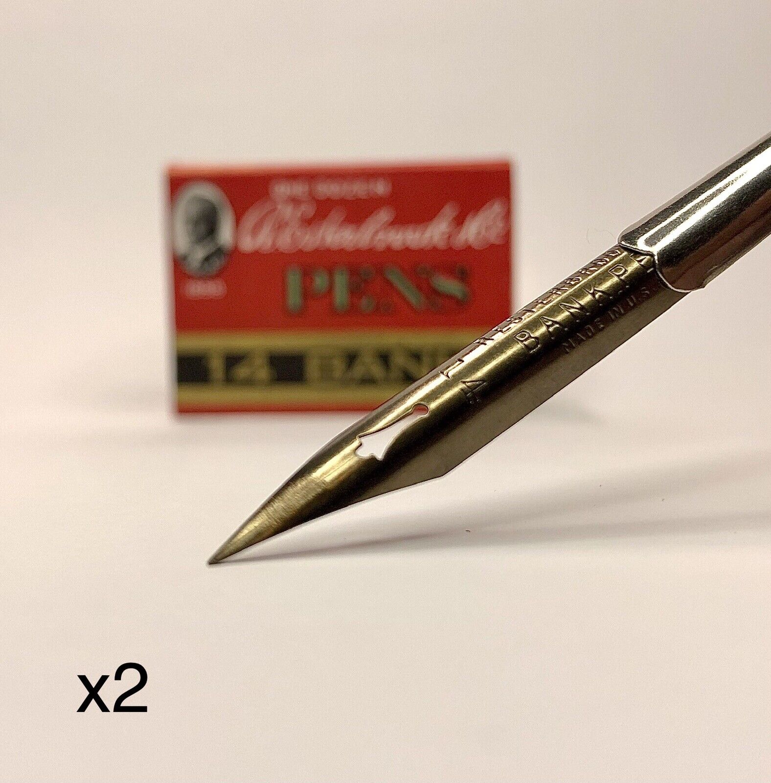 x2 NEW Vintage Esterbrook Bank Pen 14 - The Bronze Radio 914 Twin - Dip Pen Nibs Esterbrook - фотография #3