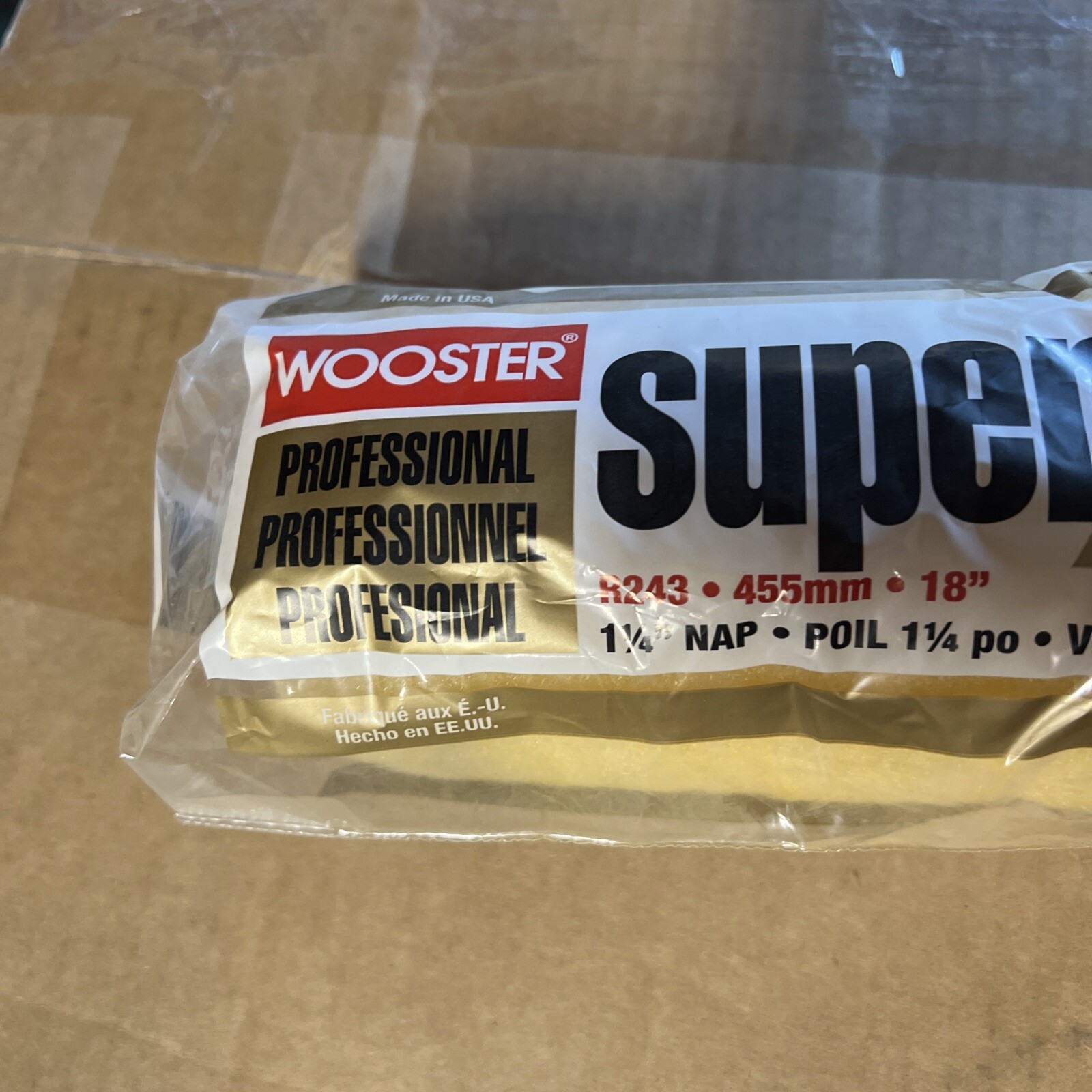 Wooster R243-18 Super/Fab Yellow Knit Paint Roller Cover 18 W x 1-1/4 Nap in. WOOSTER R243-18 - фотография #2