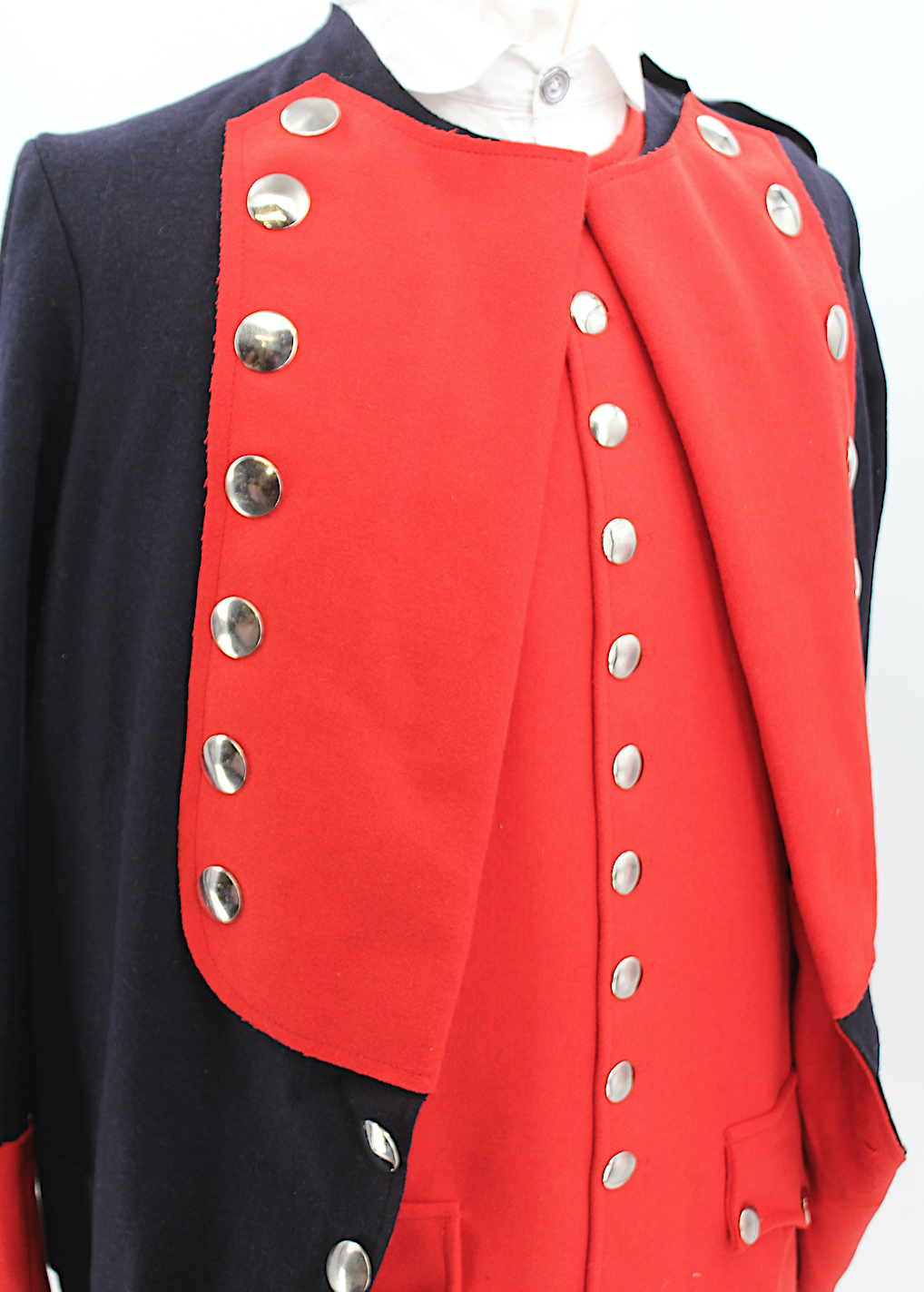 French & Indian War Blue & Red British (American) Provincials Coat - Size Large Без бренда - фотография #12