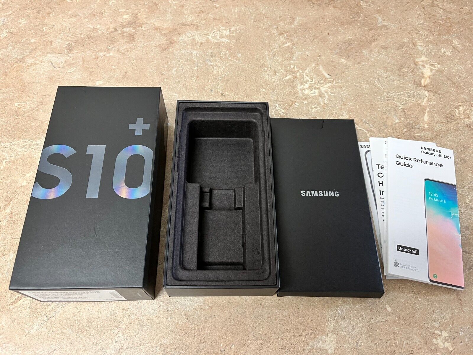 Lot of 10 Original Retail Box For Samsung Galaxy S10+ Plus Empty Manual & Insert Samsung Does Not Apply