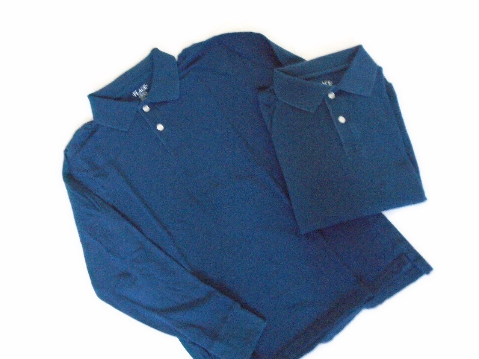 PLACE -BOYS XL-14 / TWO (2) BLUE LONG SLEEVE COLLARED KNIT SHIRTS  -  BRAND NEW Place