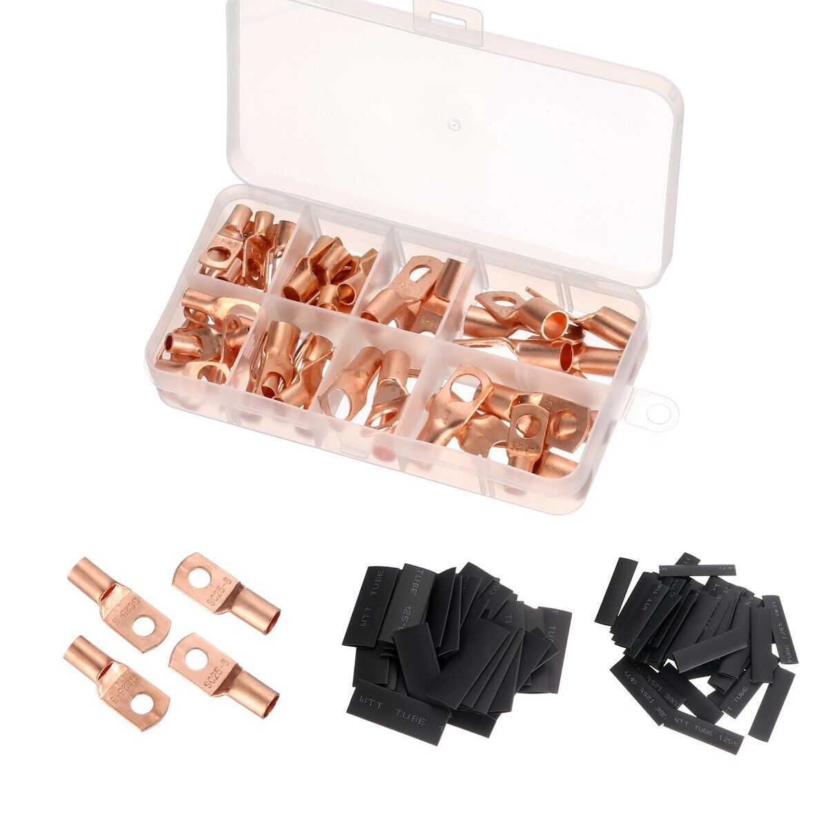 140pcs Copper Wire Lugs Battery Cable Ends Terminal Connectors Assortment Kit US Unbranded Does not apply - фотография #13