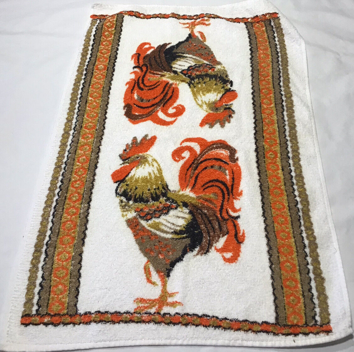 Vintage 1960s Lot Of 2 Royal Terry Rooster Terrycloth Towels Kitchen MCM 27x17 Royal Terry Of California - фотография #11