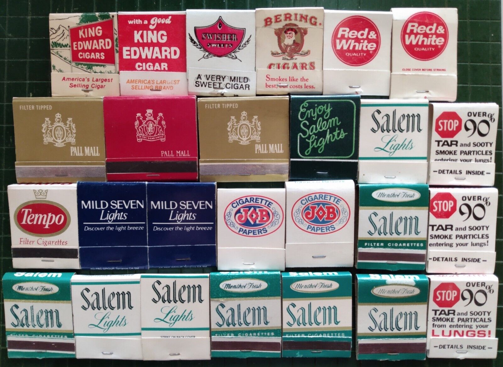 Vintage Tobacco Cigar & Cigarette Matchbooks King Edward Swisher Salem Zig Zag.. Без бренда