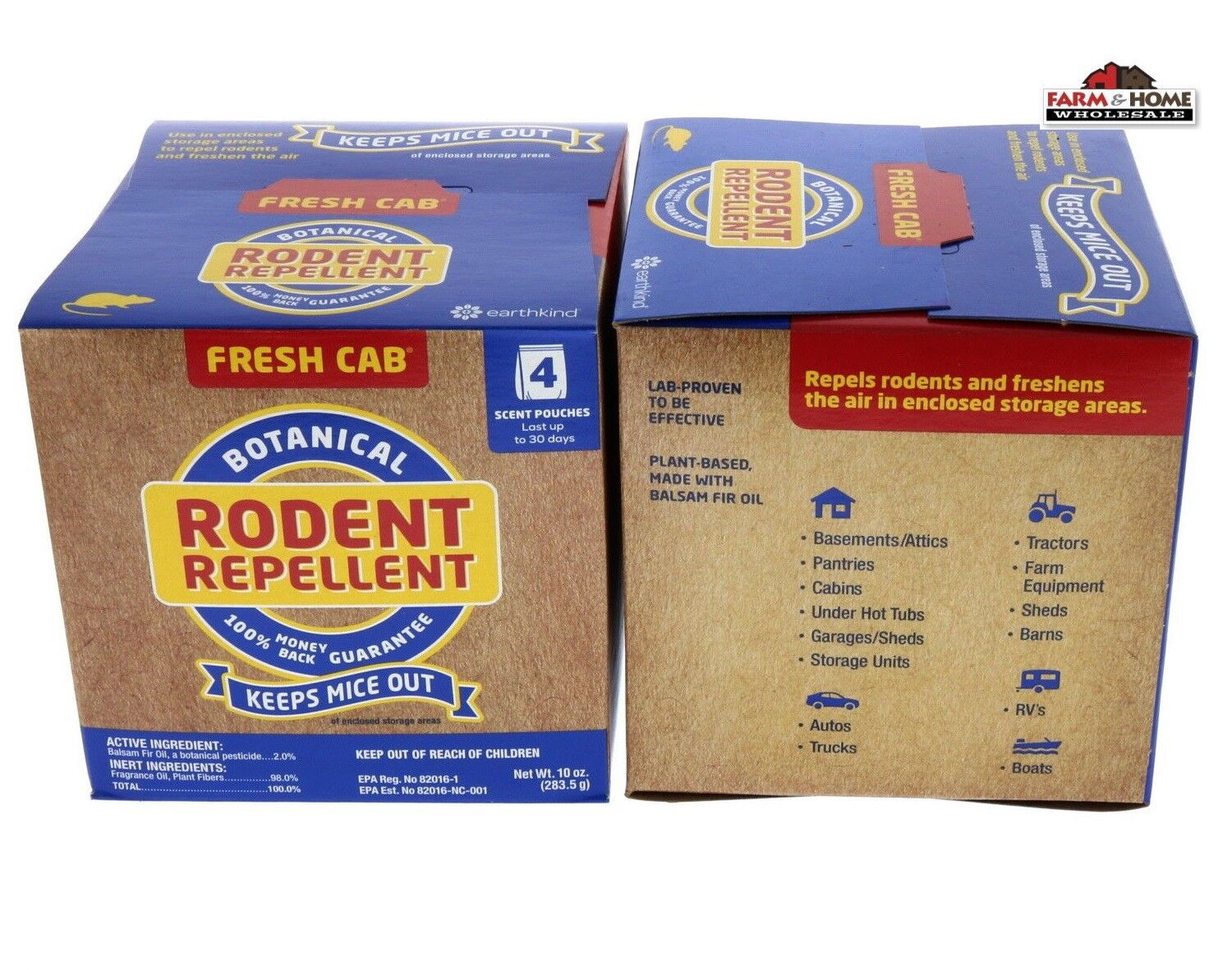 (2) Fresh Cab Botanical Rodent Repellent Pouches Mouse Mice ~ New Fresh Cab - фотография #3