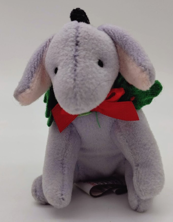 2 GUND Classic Pooh EEYORE Plushes - 3" Christmas Ornament & 6" Bean Bag Style Gund LIC.PAB; 29K67 - фотография #5