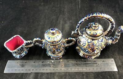 Alfredo Ratinoff 2009 6 Piece Tea Set Gold Art Pottery No Creamer EXCELLENT COND Без бренда - фотография #12