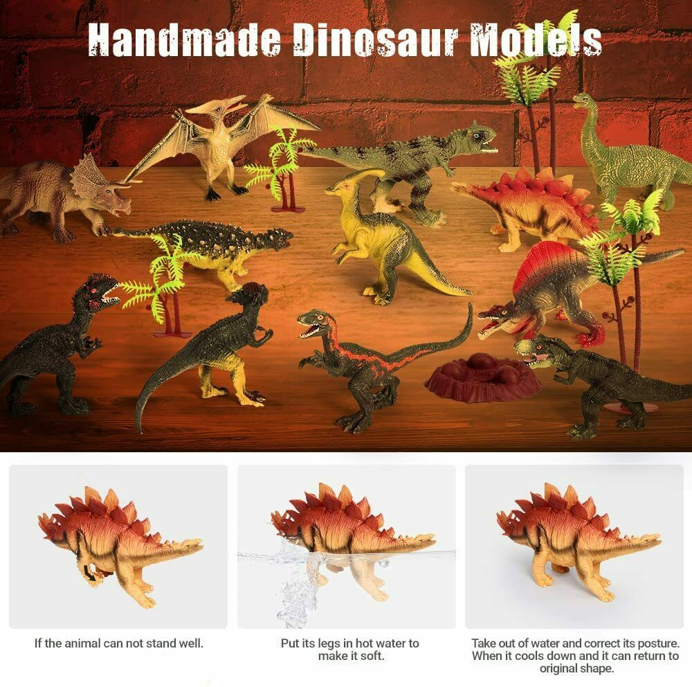 13 Pcs Dinosaur Toy Playset with Activity Play Mat, Realistic Dinosaur Figures FRUSE Does Not Apply - фотография #6