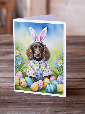 Water Spaniel Easter Egg Hunt Greeting Cards Envelopes Pack 8 DAC5197GCA7P Без бренда - фотография #2