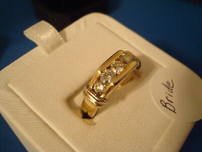 14K yg Bride & Groom Diamond Wedding Ring Set - 2ctw. - 19.5 grams tot. (#Tc21) Unknown Makers Mark - фотография #7