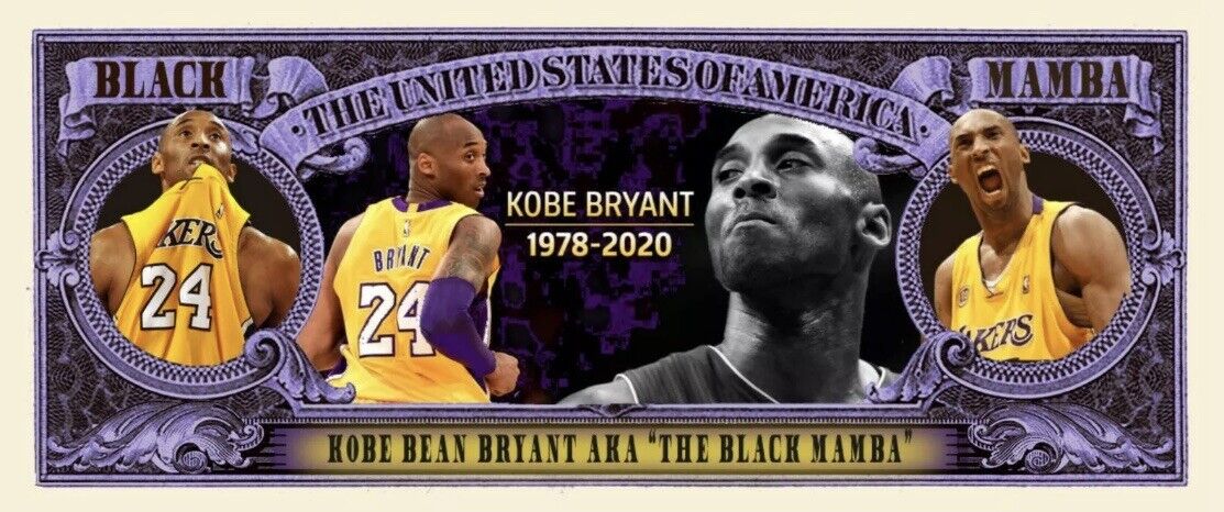 Pack Of 50 - LA Lakers Kobe Bryant Black Mamba Dollar Bills Limited Edition Spalding - фотография #3