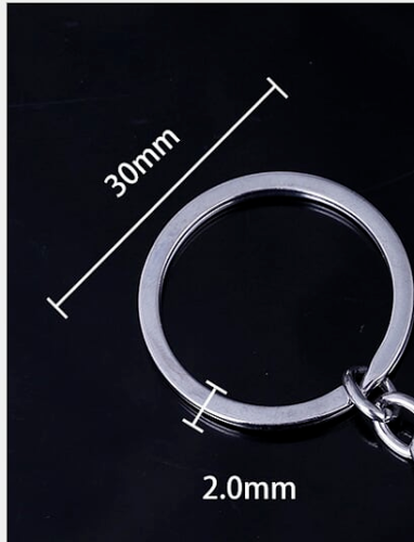 2 Pack Rustproof 30mm Flat Key Rings Chains Split Ring Metal Steel Silver Без бренда - фотография #2